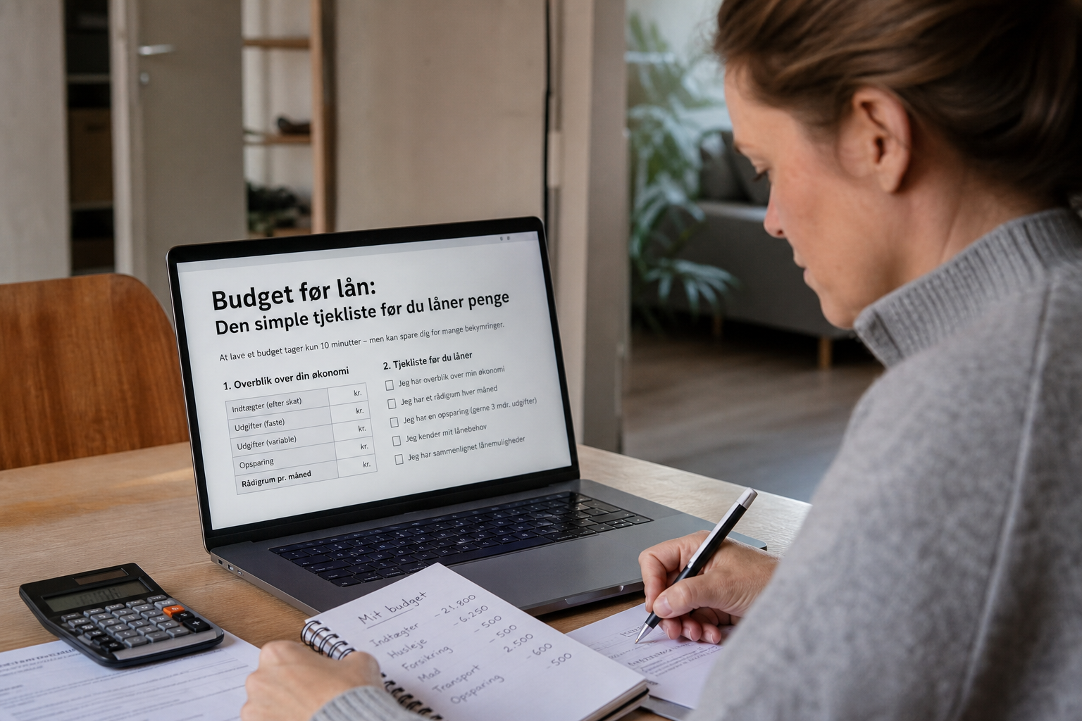 Budget før lån: Den simple tjekliste før du låner penge | Monino.dk